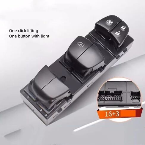 لنيسان قاشقاي الجديد X-Trail ركلات الباب الأمامي الأيسر منظم نافذة التبديل زر النافذة رافع للزجاج قطع غيار السيارات (أزرق) in Saudi Arabia