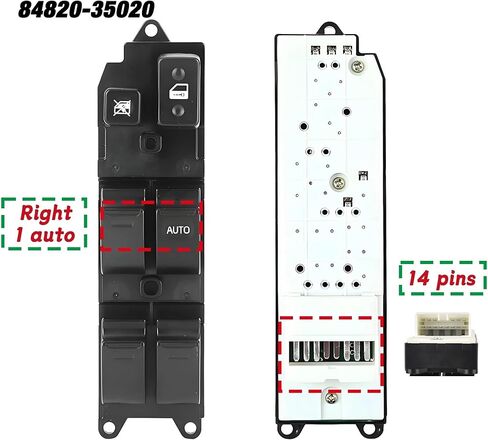 84820-35020 for Land Cruiser 80 1990-1998,Right Driver Power Master Window Control Switch Passenger Button 8482035020(Right Driver 1auto) in Saudi Arabia
