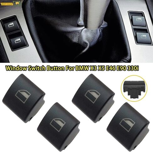 4Pcs 61316902183 Car Accessories Power Window Switch Button Cover for 323i 325i 328i 330i 330xi 3 Series E46 X5 E53 X3 E83 in Saudi Arabia