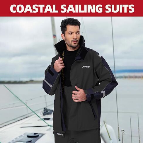 سترة الإبحار الساحلية للرجال مقاومة للماء وقابلة للتنفس وبنطلون صدريات متطابقة بشكل عام مجموعة كومبو من معدات الطقس السيئ in Kuwait