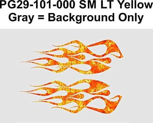 ST1 Winglets - مجموعة ملصقات اللهب متعددة الألوان لعربة الجولف UTV RC ATV جزازة دراجة نارية (A - صغير، PG29-101-000 SM LT أصفر) in Saudi Arabia