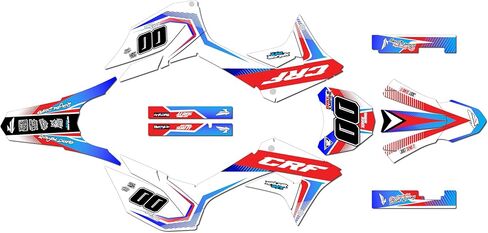 Graphics Kit for Honda CRF 250F (2019-2024) UNIT Series Red-shift 09 Mil - Dirt bike Custom Racing Graphics Decals Stickers Kit, no-plastics in Saudi Arabia