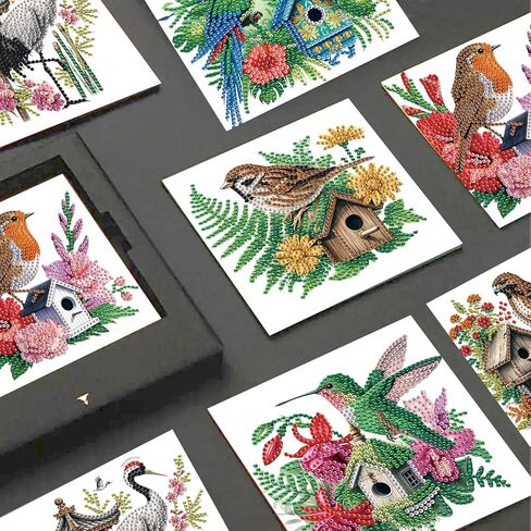 JISHSHAY 6 PCS Diamond Art Cards Diamond Painting Cards Diamond Art Greeting Cards Diamond Painting Greeting Cards Diamond Painting Birthday Cards with Envelopes for Holiday Birthday Eagle in Kuwait