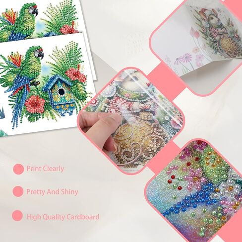 JISHSHAY 6 PCS Diamond Art Cards Diamond Painting Cards Diamond Art Greeting Cards Diamond Painting Greeting Cards Diamond Painting Birthday Cards with Envelopes for Holiday Birthday Eagle in Kuwait