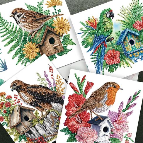 JISHSHAY 6 PCS Diamond Art Cards Diamond Painting Cards Diamond Art Greeting Cards Diamond Painting Greeting Cards Diamond Painting Birthday Cards with Envelopes for Holiday Birthday Eagle in Kuwait