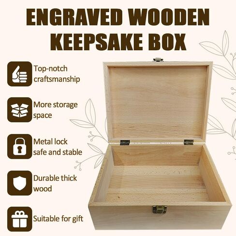 arricraft 1 Pc Wooden Memory Keepsake Box, Fluttering Butterflies Memory Box with Hinged Lids Keepsake Chest for Souvenirs Picture Letter Storage 9.6x7.6x4inch(24.5x19.5x10.3cm) in Saudi Arabia