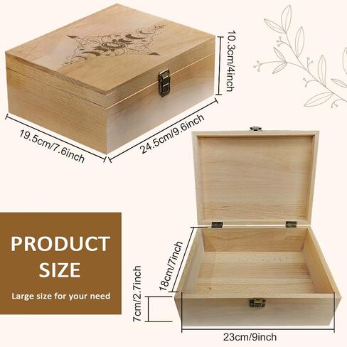 arricraft 1 Pc Wooden Memory Keepsake Box, Fluttering Butterflies Memory Box with Hinged Lids Keepsake Chest for Souvenirs Picture Letter Storage 9.6x7.6x4inch(24.5x19.5x10.3cm) in Saudi Arabia