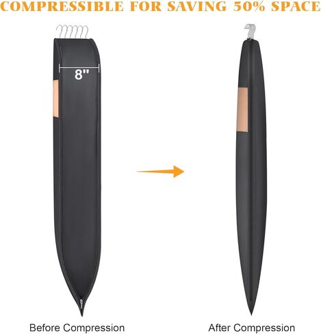 حقيبة بدلة Syeeiex مقاس 40 بوصة، مجموعة من 8 حقائب ملابس لتعليق الملابس، وحقائب بدلة لتخزين الخزانة، وحقائب غطاء البدلة، وحقائب الملابس للبدلات، والقمصان، والسترات، والمعاطف، وملابس العمل (أسود) in Kuwait