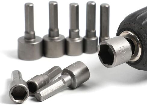 14pcs Power Nuts Driver Drill Bit Tools Set Metric Socket Wrench Screw 1/4'' Driver Hex Keys in Saudi Arabia