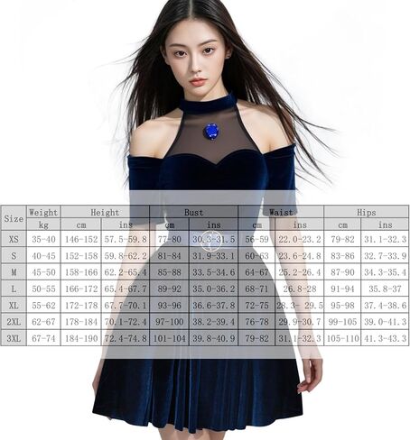 Women Anime Cosplay Blue Dress Uniform Velour Dresses Full Set Halloween Party Costume in Saudi Arabia