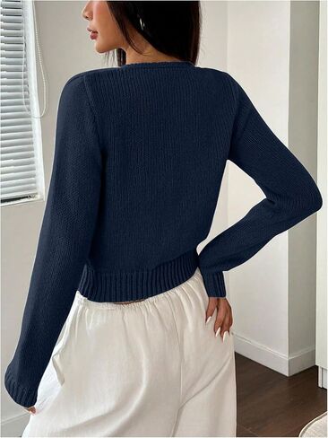 Milumia Women's Long Sleeve Cardigan Tie Front V Neck Knit Top Lightweight Shrug Sweaters in Saudi Arabia