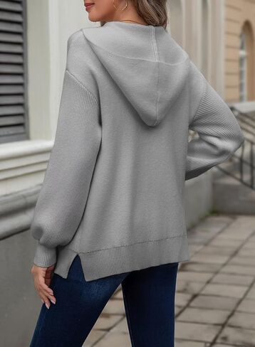 Astylish المرأة المتضخم سترة سترة مفتوحة الجبهة هوديي كم طويل ملابس الخريف 2025 ملابس خارجية غير رسمية مع جيوب in Kuwait