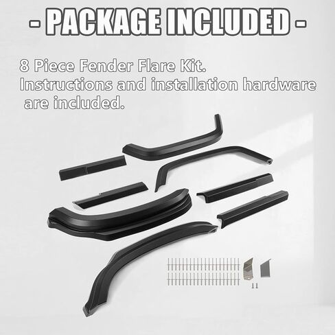 KUAFU 8PCS Fender Flares Compatible with Hummer H1/ Humvee Mud Flaps Splash Extended Guard Painted Plastic - Black in Saudi Arabia