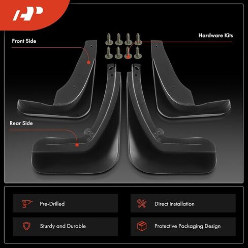 A-Premium Set of 4PCS Mud Flaps Splash Guards Mudguards Mudflaps Compatible with Buick Regal, 2011-2017, Sedan, Black, with Hardware Kits Accessory, Front and Rear (Driver & Passenger Sides) in Saudi Arabia