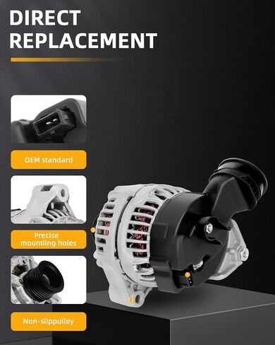 OCPTY Alternator Fit for BMW 320i 2001-2005,for 330i 2001-2005,for 330xi 2001-2006,for 525i 2001-2003, 2.8L/2.5L/3.0L l6,12V 120 Amp Automotive Replacement Alternators #13882 SG12B029 in Saudi Arabia