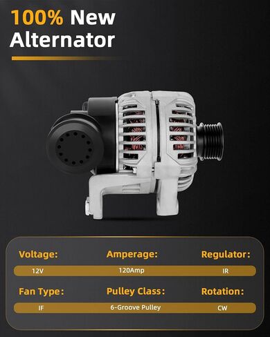 OCPTY Alternator Fit for BMW 320i 2001-2005,for 330i 2001-2005,for 330xi 2001-2006,for 525i 2001-2003, 2.8L/2.5L/3.0L l6,12V 120 Amp Automotive Replacement Alternators #13882 SG12B029 in Saudi Arabia