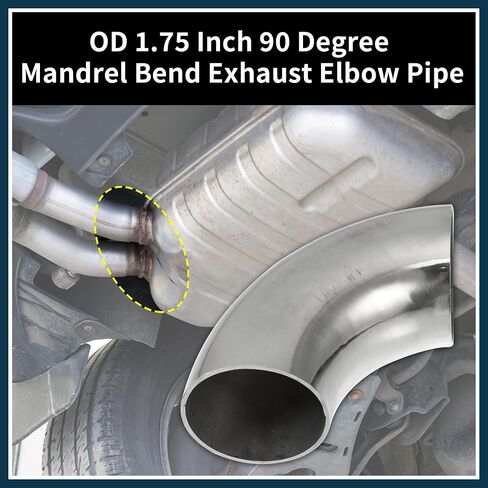 90 Degree Mandrel Bend Elbow Tube OD 1.75" Inch 304 Stainless Steel Reusable | Exhaust Elbow Pipe Stair Handrail Tube 2 Pcs in Saudi Arabia
