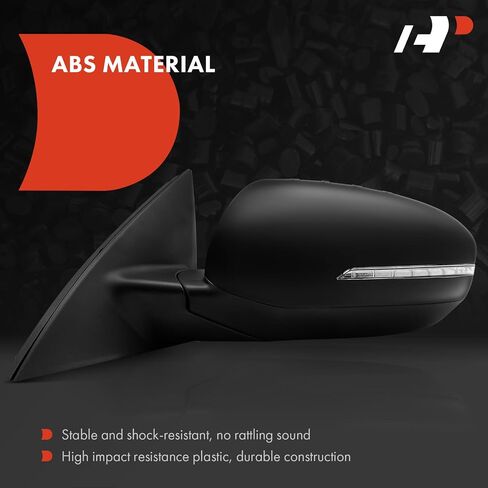 A-Premium Driver Side Power Door Mirror - Compatible with Kia Optima 2011 2012 2013 - Non-Heated Manual Folding Black Outside Rear View Mirror w/Turn Signal - Replace# 87610-2T110 in Saudi Arabia