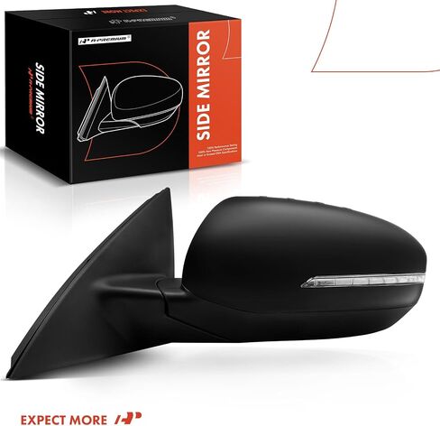 A-Premium Driver Side Power Door Mirror - Compatible with Kia Optima 2011 2012 2013 - Non-Heated Manual Folding Black Outside Rear View Mirror w/Turn Signal - Replace# 87610-2T110 in Saudi Arabia