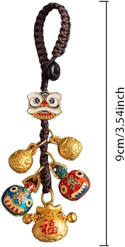 1-Pack Chinese Style Plutus Lucky Keychain, Hand-Woven Short Lanyard, Car Key Charm & Fashion Accessory in Saudi Arabia