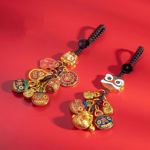 1-Pack Chinese Style Plutus Lucky Keychain, Hand-Woven Short Lanyard, Car Key Charm & Fashion Accessory in Saudi Arabia