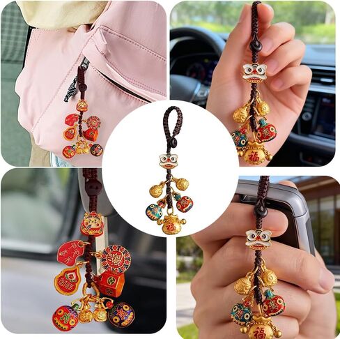 1-Pack Chinese Style Plutus Lucky Keychain, Hand-Woven Short Lanyard, Car Key Charm & Fashion Accessory in Saudi Arabia