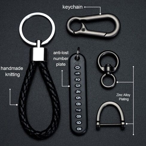 Anti-Lost Car Keychain with Phone Number Plate - Heavy Duty Key Ring for Vehicle Keys, Durable Auto Accessories in Saudi Arabia