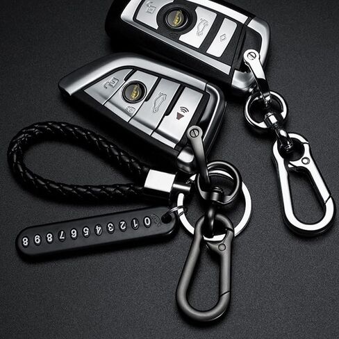Anti-Lost Car Keychain with Phone Number Plate - Heavy Duty Key Ring for Vehicle Keys, Durable Auto Accessories in Saudi Arabia
