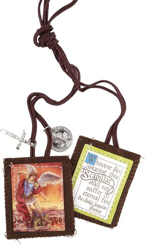 Needzo Saint Michael Scapular مع ميداليات، يتميز بصليب وميدالية St Benedict، هدايا كاثوليكية تعبدية، 24.5 بوصة in Kuwait