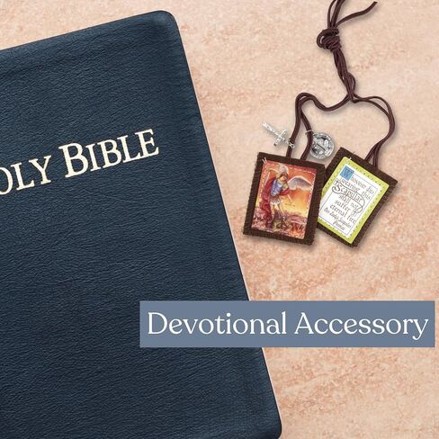 Needzo Saint Michael Scapular مع ميداليات، يتميز بصليب وميدالية St Benedict، هدايا كاثوليكية تعبدية، 24.5 بوصة in Kuwait