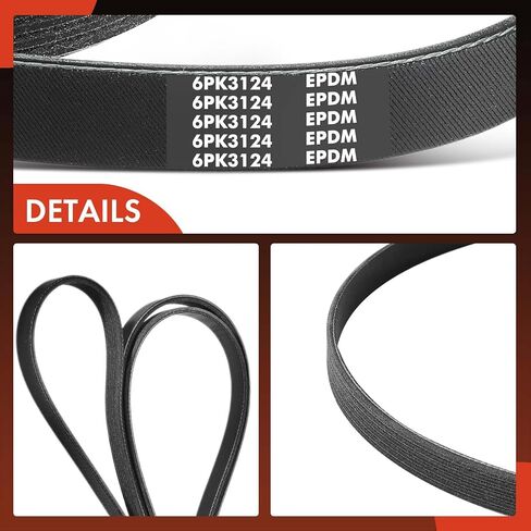 A-Premium Engine Serpentine Drive Belt Compatible with Ford & Starcraft Bus Cars - E-250 04-14, E-150 E-350 Club Wagon 04-05, E-350 E-450 Super Duty 04-16, Starlite 04-16, Aftermarket Air Conditioning in Saudi Arabia