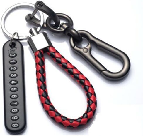 Anti-Lost Car Keychain with Phone Number Plate - Heavy Duty Key Ring for Vehicle Keys, Durable Auto Accessories in Saudi Arabia