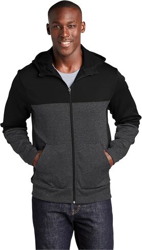 SPORT-TEK Unisex Tech Fleece Colorblock Full Zip Hooded Jacket in Saudi Arabia
