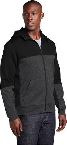 SPORT-TEK Unisex Tech Fleece Colorblock Full Zip Hooded Jacket in Saudi Arabia