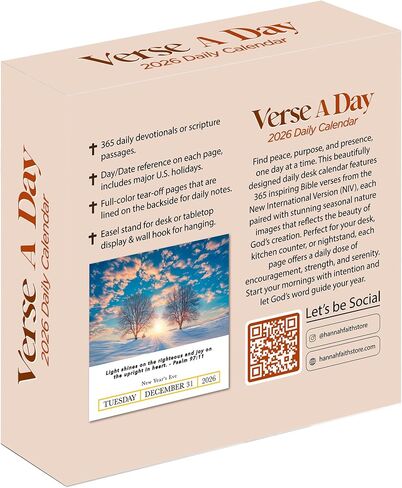Hannah Faith A Bible Verse A Day 2025 Calendar | 300+ Christian Verses from the NIV Bible to Inspire Your Daily Devotional, Positive Motivational Religious Daily Verses for Men & Women in Saudi Arabia