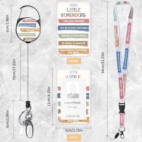 ID Badge Holder with Lanyard, Rainbow Heart Design Social Worker Badge Holder with Breakaway Lanyard and Retractable Reel Clip, Social Worker Gifts in Kuwait