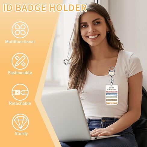 ID Badge Holder with Lanyard, Rainbow Heart Design Social Worker Badge Holder with Breakaway Lanyard and Retractable Reel Clip, Social Worker Gifts in Kuwait