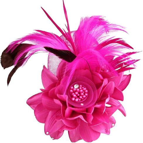 Multi-function Feather Flower Brooch Pins & Hair Clips for Women Girls Corsage Brooch Party Ceremony Accessories Dance Banquet Pins Headdress in Kuwait
