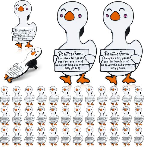 Giegxin 40 Pcs Silly Goose Pins Bulk Positive Goose Enamel Brooch Christmas Cute Decor Funny Gift Inspirational Charms Xmas Socking Stuffer for Employee Coworker Women in Saudi Arabia