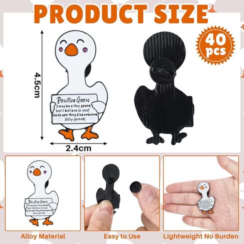 Giegxin 40 Pcs Silly Goose Pins Bulk Positive Goose Enamel Brooch Christmas Cute Decor Funny Gift Inspirational Charms Xmas Socking Stuffer for Employee Coworker Women in Saudi Arabia
