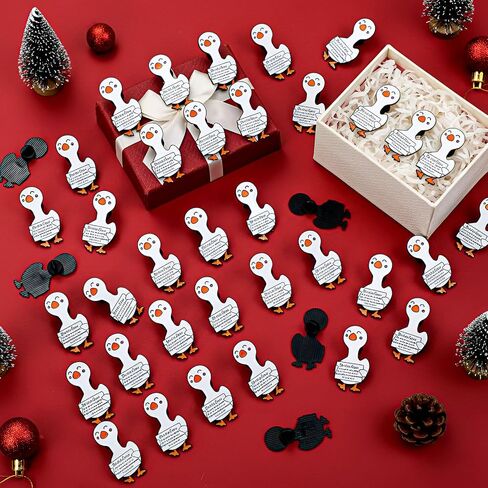 Giegxin 40 Pcs Silly Goose Pins Bulk Positive Goose Enamel Brooch Christmas Cute Decor Funny Gift Inspirational Charms Xmas Socking Stuffer for Employee Coworker Women in Saudi Arabia