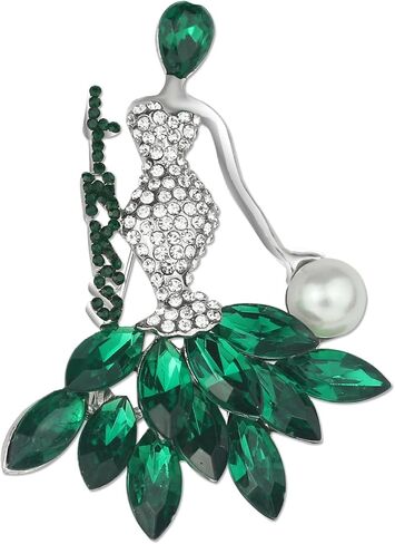 Greek Sorority Brooch Pin for Women Sorority Gift Paraphernalia Jewelry Green Rhinestone Pearl Brooch Pin Sisterhood Graduation Gift for Soror Sister in Saudi Arabia