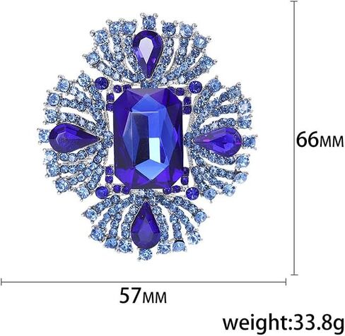 Vintage Brooch Pin Rhinestone CZ Flower Lapel Pins Christmas Brooch Corsage Badge Pin Elegant Dress Clothing Hat Bag Accessories Jewerly for Women Teen Girls in Saudi Arabia