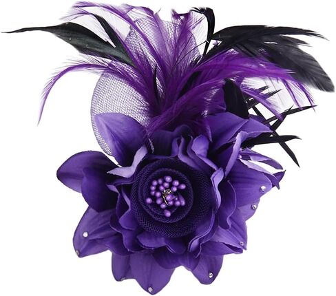 Multi-function Feather Flower Brooch Pins & Hair Clips for Women Girls Corsage Brooch Party Ceremony Accessories Dance Banquet Pins Headdress in Kuwait