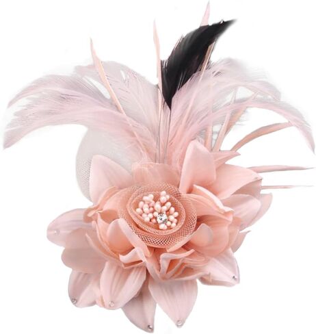 Multi-function Feather Flower Brooch Pins & Hair Clips for Women Girls Corsage Brooch Party Ceremony Accessories Dance Banquet Pins Headdress in Kuwait