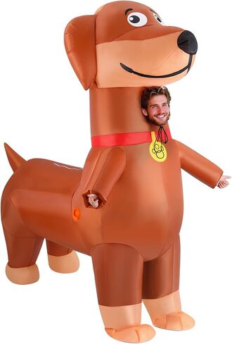 أزياء Soulchen Halloween القابلة للنفخ للبالغين من Dachshund Blow Dog أزياء قابلة للنفخ لحفلات الهالوين التنكرية للحيوانات in Saudi Arabia