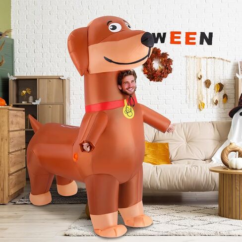 أزياء Soulchen Halloween القابلة للنفخ للبالغين من Dachshund Blow Dog أزياء قابلة للنفخ لحفلات الهالوين التنكرية للحيوانات in Saudi Arabia