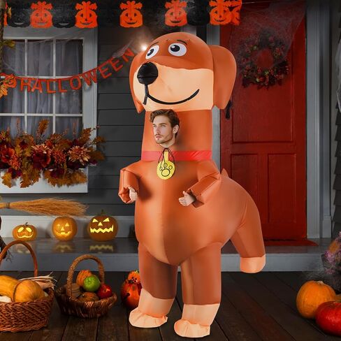 أزياء Soulchen Halloween القابلة للنفخ للبالغين من Dachshund Blow Dog أزياء قابلة للنفخ لحفلات الهالوين التنكرية للحيوانات in Saudi Arabia