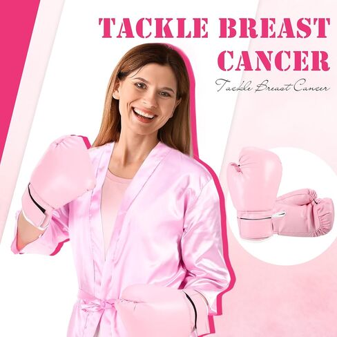 2 Pcs Halloween Boxing Costume for Women with XL Pink Satin Robe and Gloves for Adults Women Boxer Cosplay Party Fight Night Party Attire Outfit in Saudi Arabia