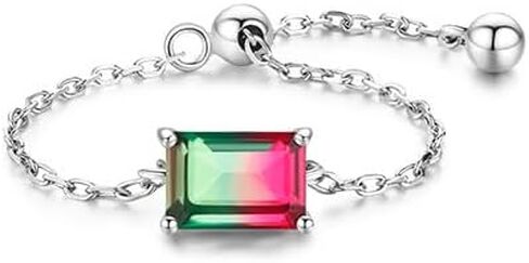 14K White Gold Over 925 Silver Paraiba Tourmaline Ring, Diver Color and Adjustable Open Design in Kuwait